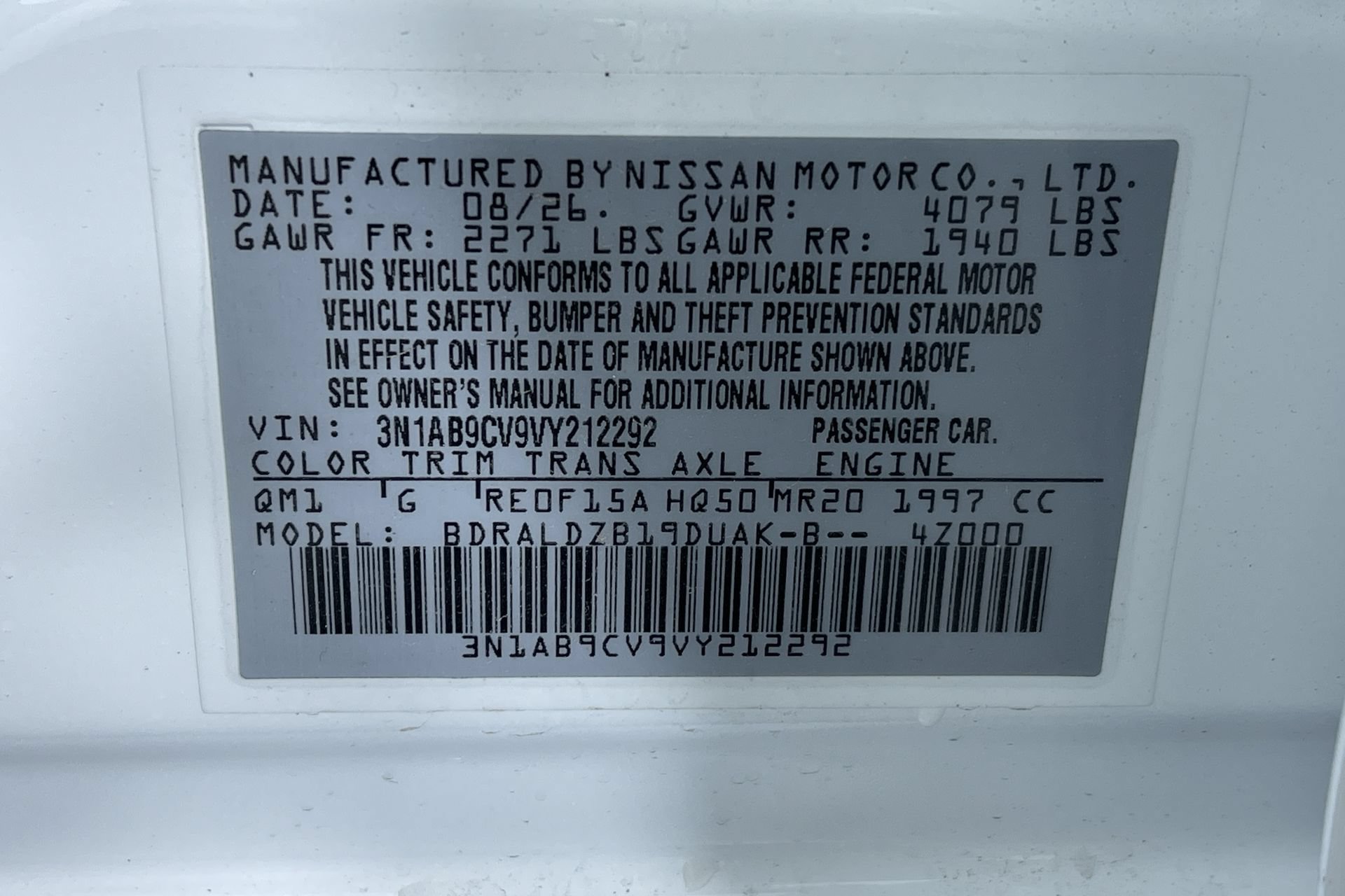 New 2027 Nissan Sentra SV w/ SV Convenience Package FWD image 12