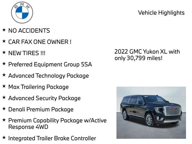 Used 2022 GMC Yukon XL Denali w/ Denali Premium Package AWD/4WD image 9