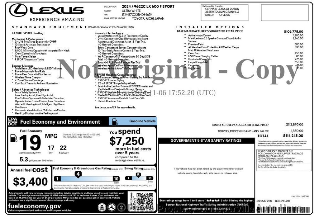 Used 2024 Lexus LX 600 F Sport AWD/4WD image 63