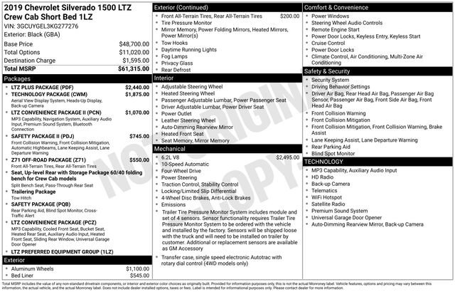Certified 2019 Chevrolet Silverado 1500 LTZ w/ LTZ Plus Package AWD/4WD image 39