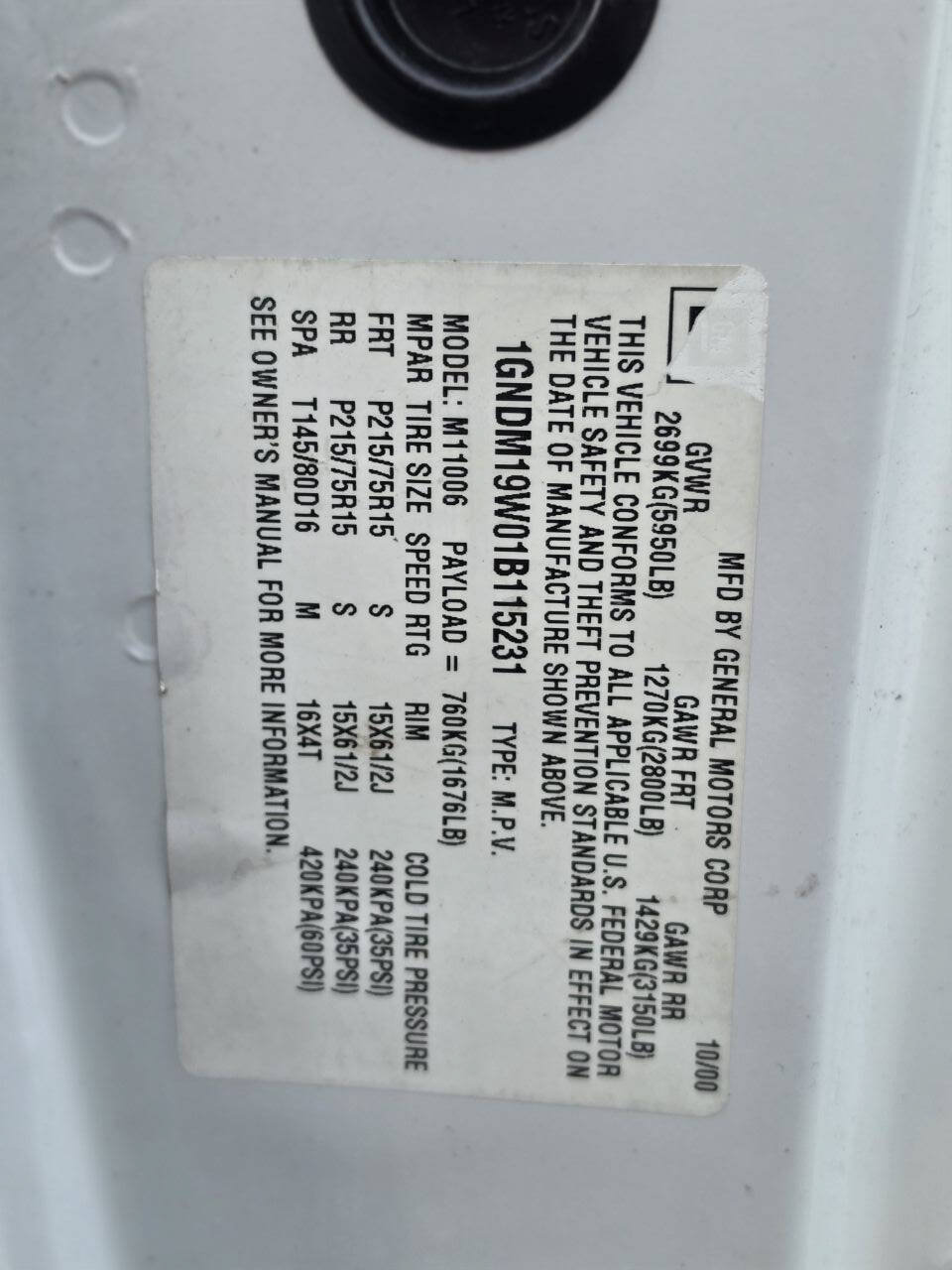 Used 2001 Chevrolet Astro Passenger RWD image 34