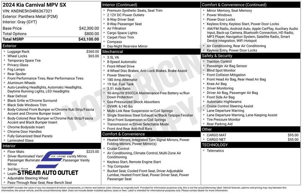 Used 2024 Kia Carnival SX image 45