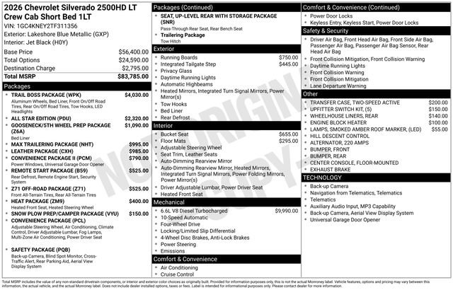 New 2026 Chevrolet Silverado 2500 LT w/ Trail Boss Package AWD/4WD image 4