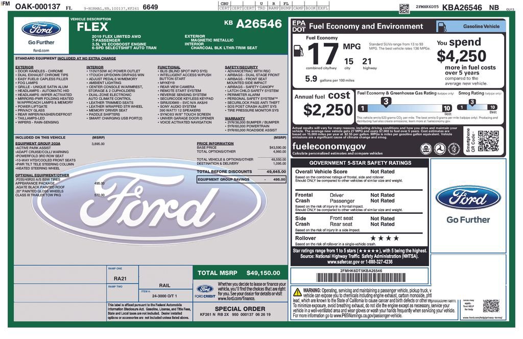 Used 2019 Ford Flex Limited w/ Equipment Group 303A image 27