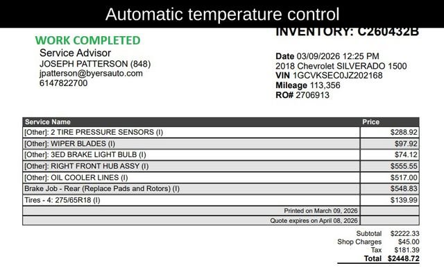 Used 2018 Chevrolet Silverado 1500 LTZ Z71 w/ LTZ Plus Package image 9