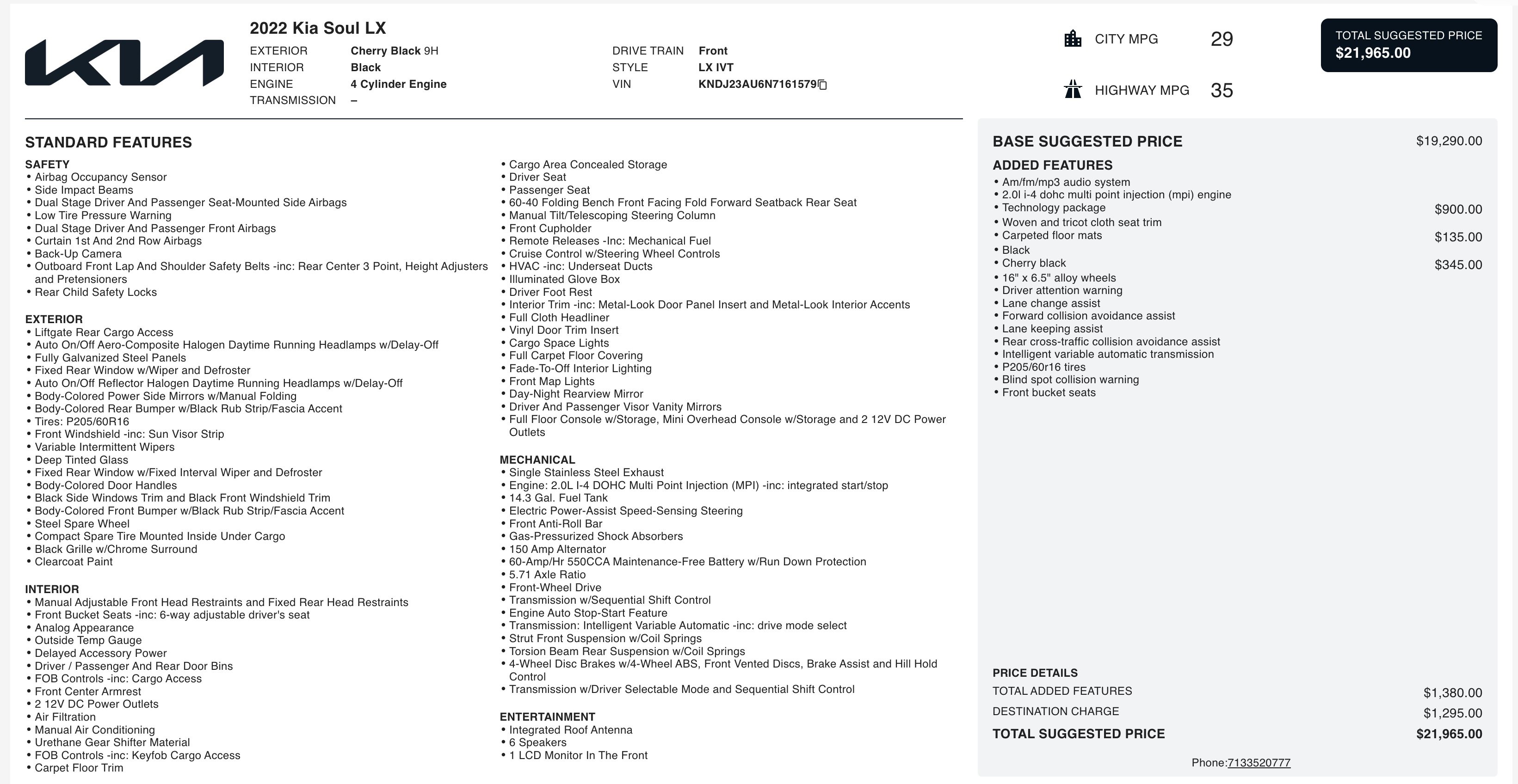 Used 2022 Kia Soul LX w/ Technology Package image 3