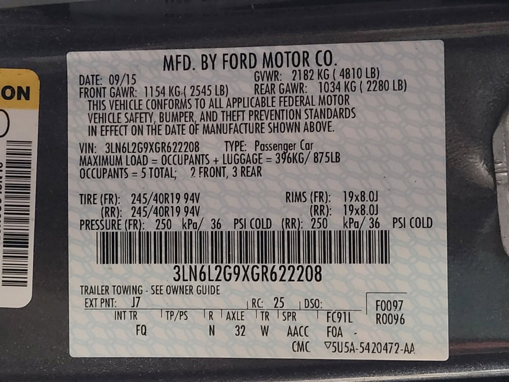 Used 2016 Lincoln MKZ w/ Equipment Group 200A Select FWD image 33