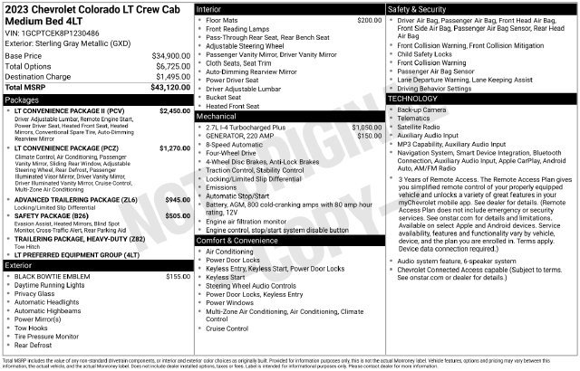Certified 2023 Chevrolet Colorado LT w/ LT Convenience Package II AWD/4WD image 36
