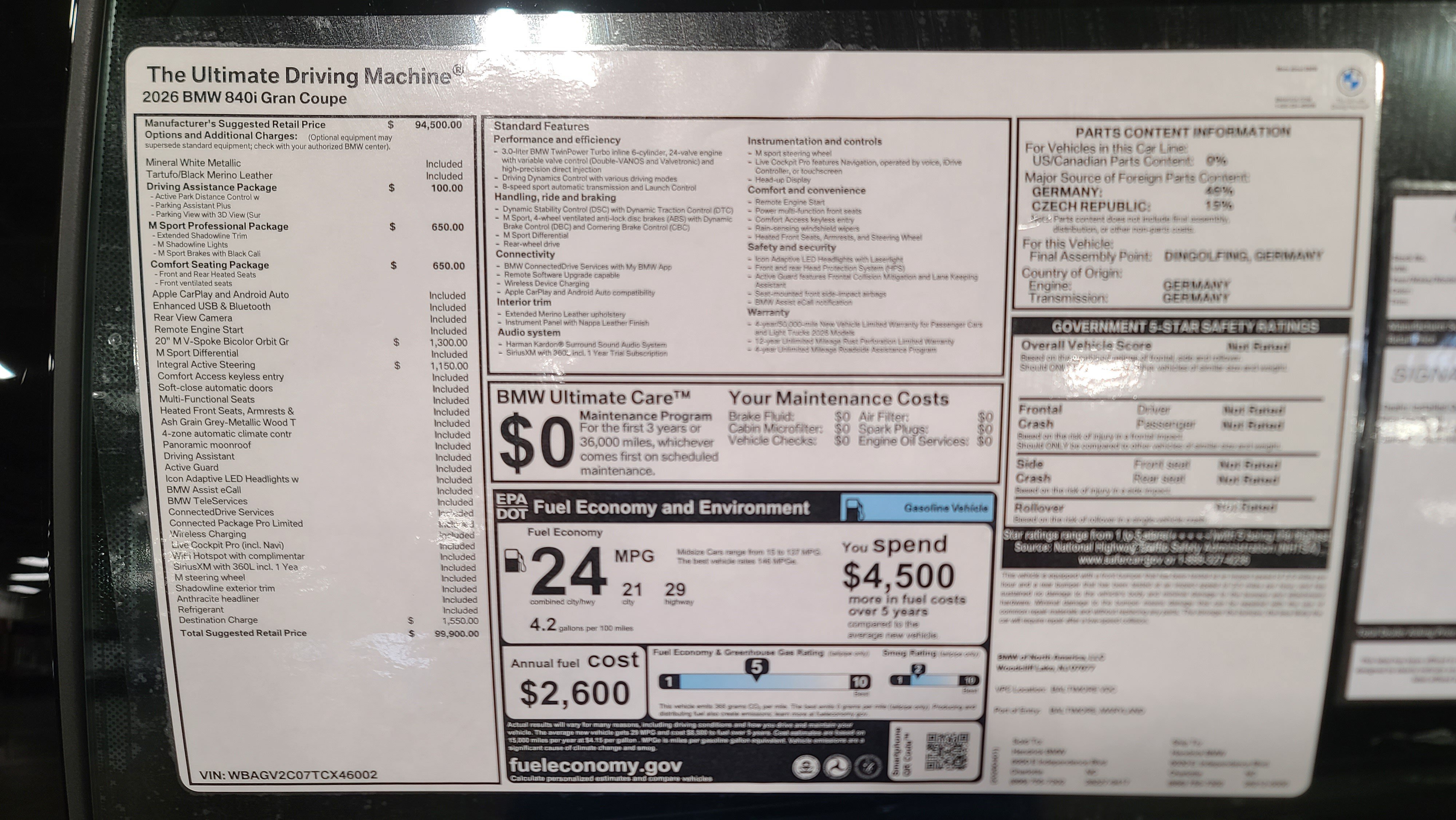 New 2026 BMW 840i w/ M Sport Professional Package RWD image 31