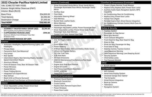 Used 2022 Chrysler Pacifica Limited w/ Uconnect Theater Family Group image 10