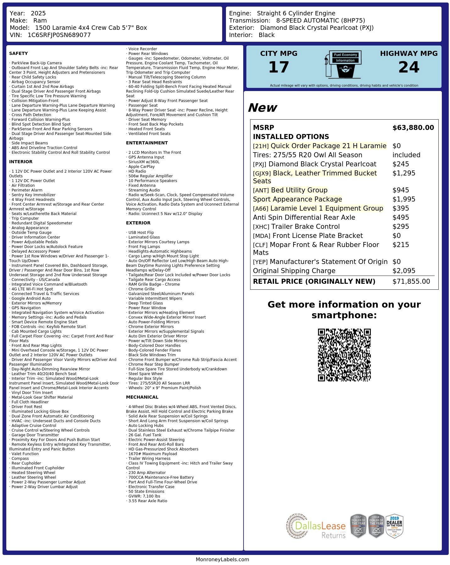 Used 2025 RAM 1500 Laramie w/ Sport Appearance Package AWD/4WD image 2