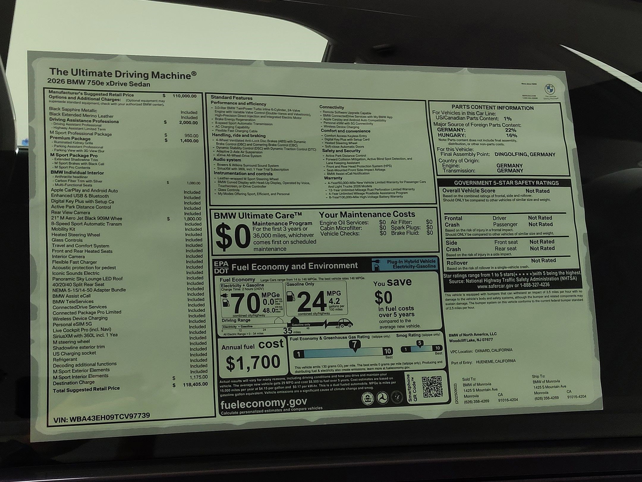 New 2026 BMW 750e xDrive image 27