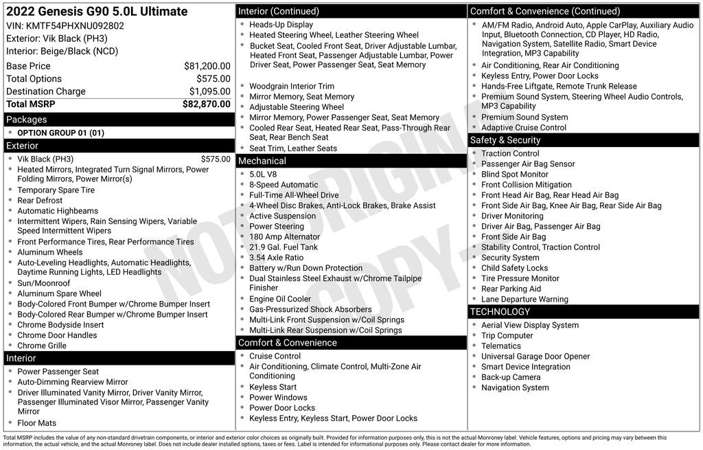 Used 2022 Genesis G90 5.0 Ultimate image 43