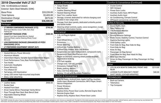 Used 2018 Chevrolet Volt LT w/ LT Driver Confidence Package image 3