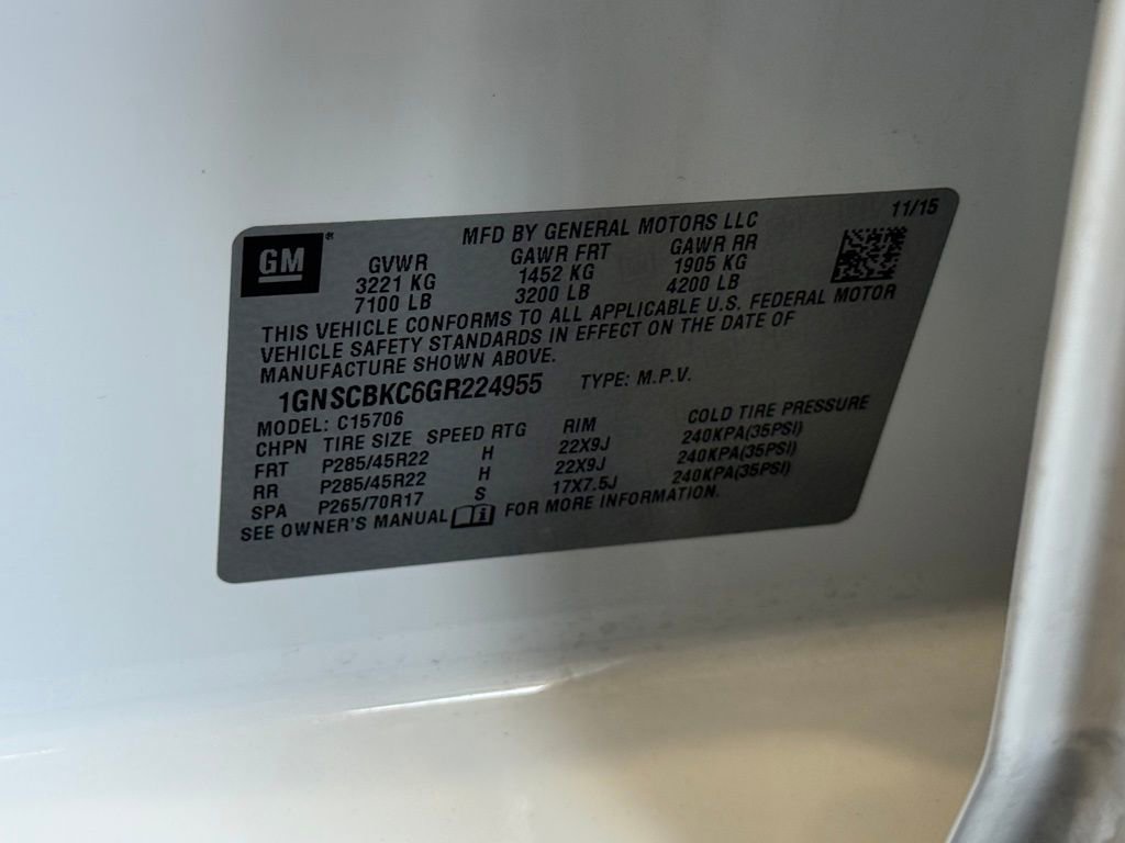 Used 2016 Chevrolet Tahoe LT w/ Max Trailering Package image 37