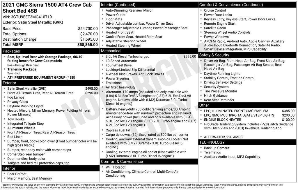 Used 2021 GMC Sierra 1500 AT4 image 31