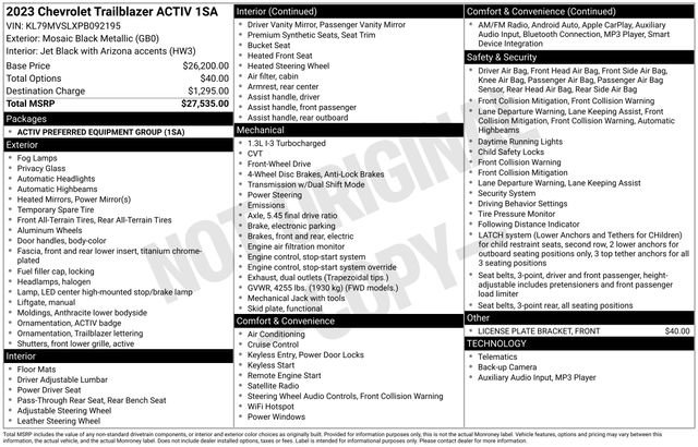 Used 2023 Chevrolet TrailBlazer ACTIV FWD image 43