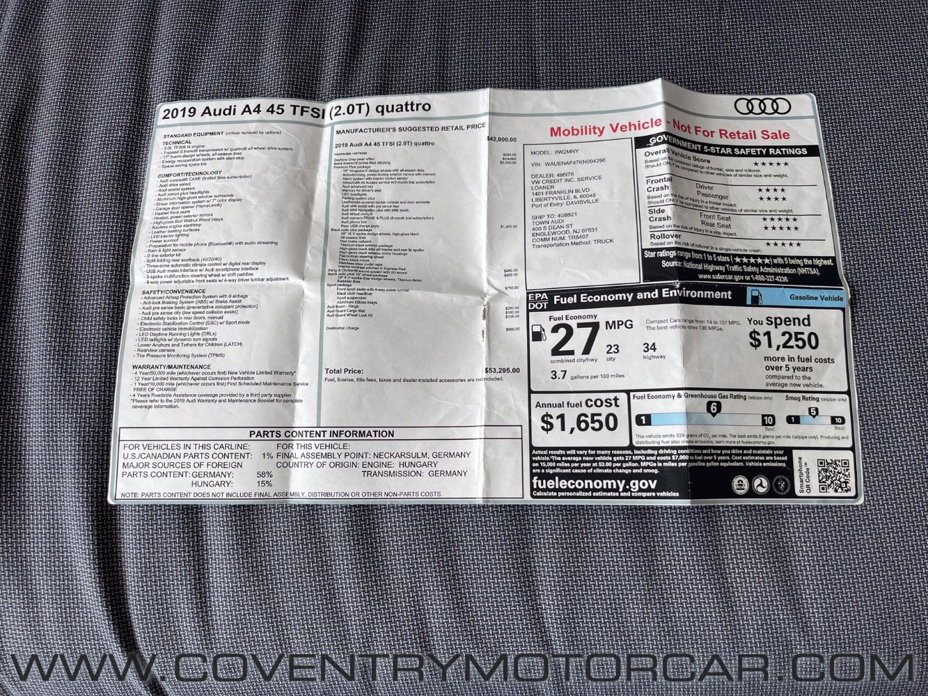 Used 2019 Audi A4 2.0T Premium Plus w/ Premium Plus Package image 18