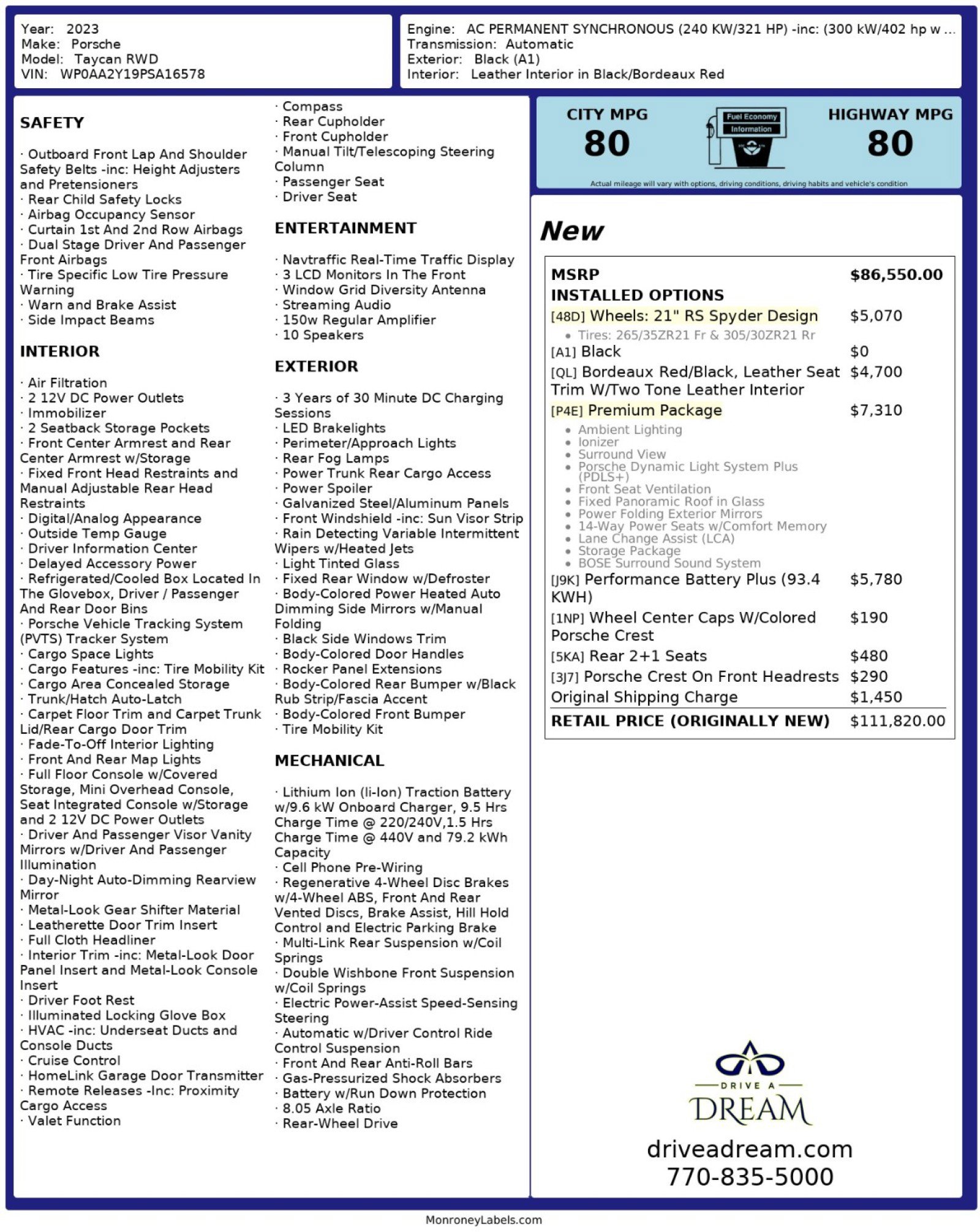 Used 2023 Porsche Taycan w/ Premium Package image 57