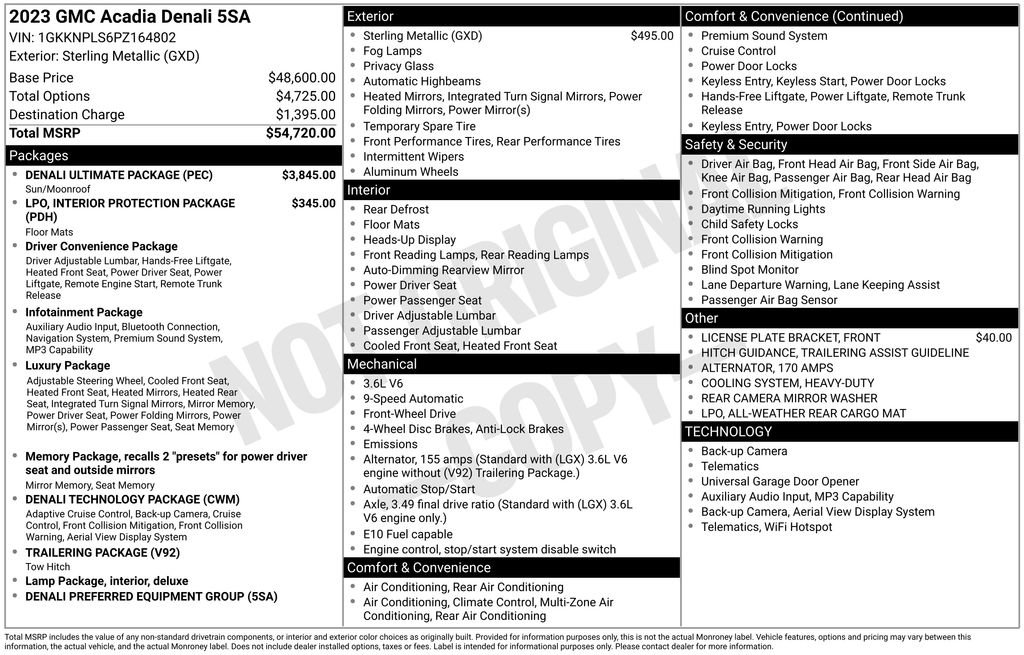 Used 2023 GMC Acadia Denali w/ Denali Ultimate Package FWD image 45