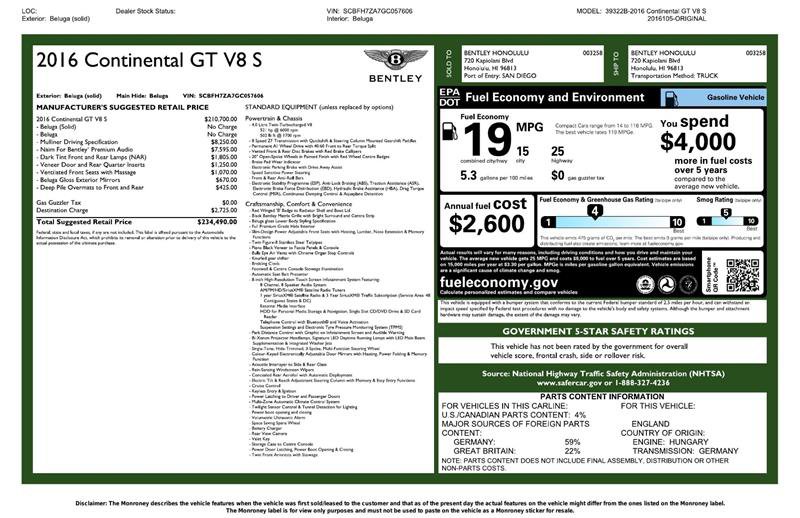 Used 2016 Bentley Continental GT V8 S image 3