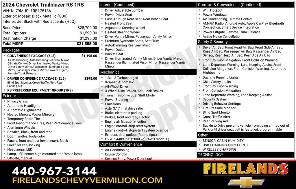 Used 2024 Chevrolet TrailBlazer RS w/ Convenience Package image 2