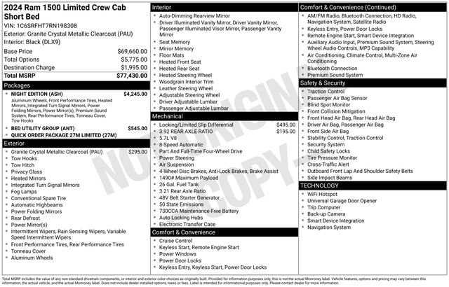Used 2024 RAM 1500 Limited w/ Night Edition AWD/4WD image 7