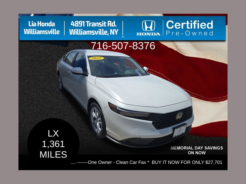 Certified 2025 Honda Accord LX