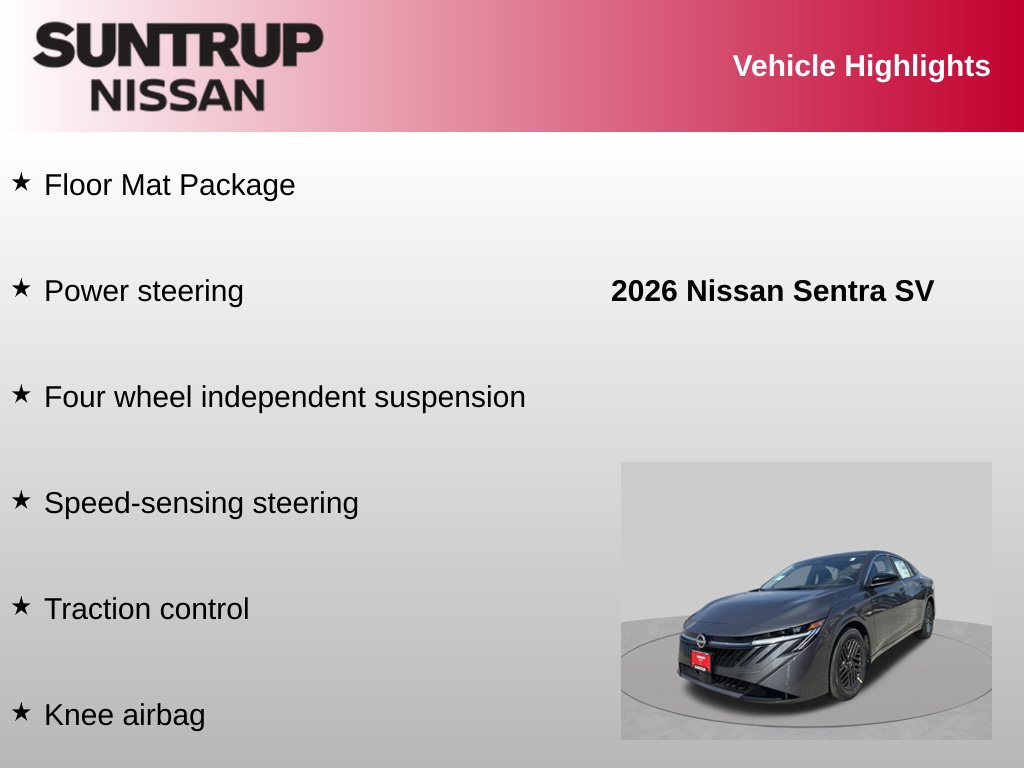 Used 2026 Nissan Sentra SV w/ Floor Mat Package FWD image 8