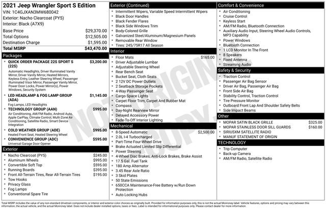 Used 2021 Jeep Wrangler Sport S image 26