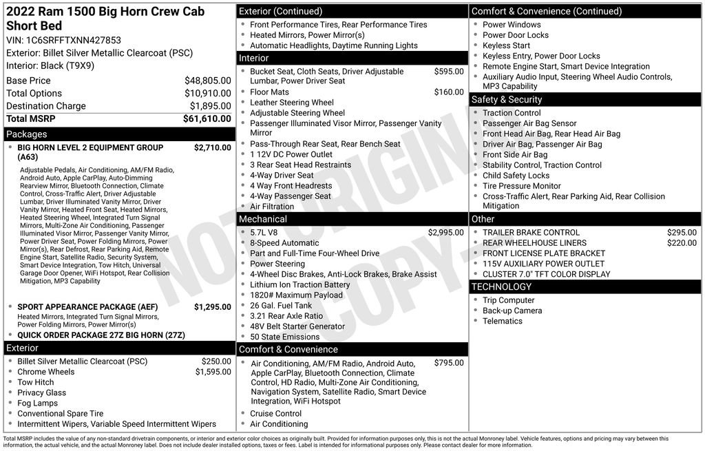 Used 2022 RAM 1500 Big Horn AWD/4WD image 40