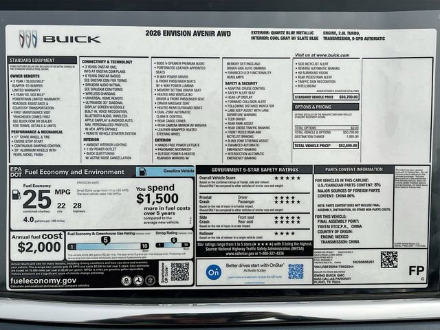 New 2026 Buick Envision Avenir AWD/4WD image 21