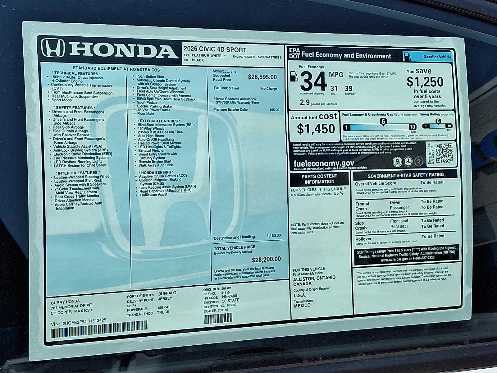 New 2026 Honda Civic Sport image 11