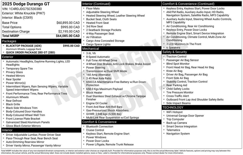 Used 2025 Dodge Durango GT w/ Blacktop Package AWD/4WD image 39