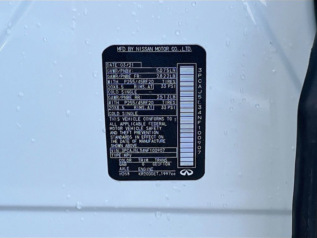 Used 2022 INFINITI QX55 Sensory w/ Lighting Package image 32