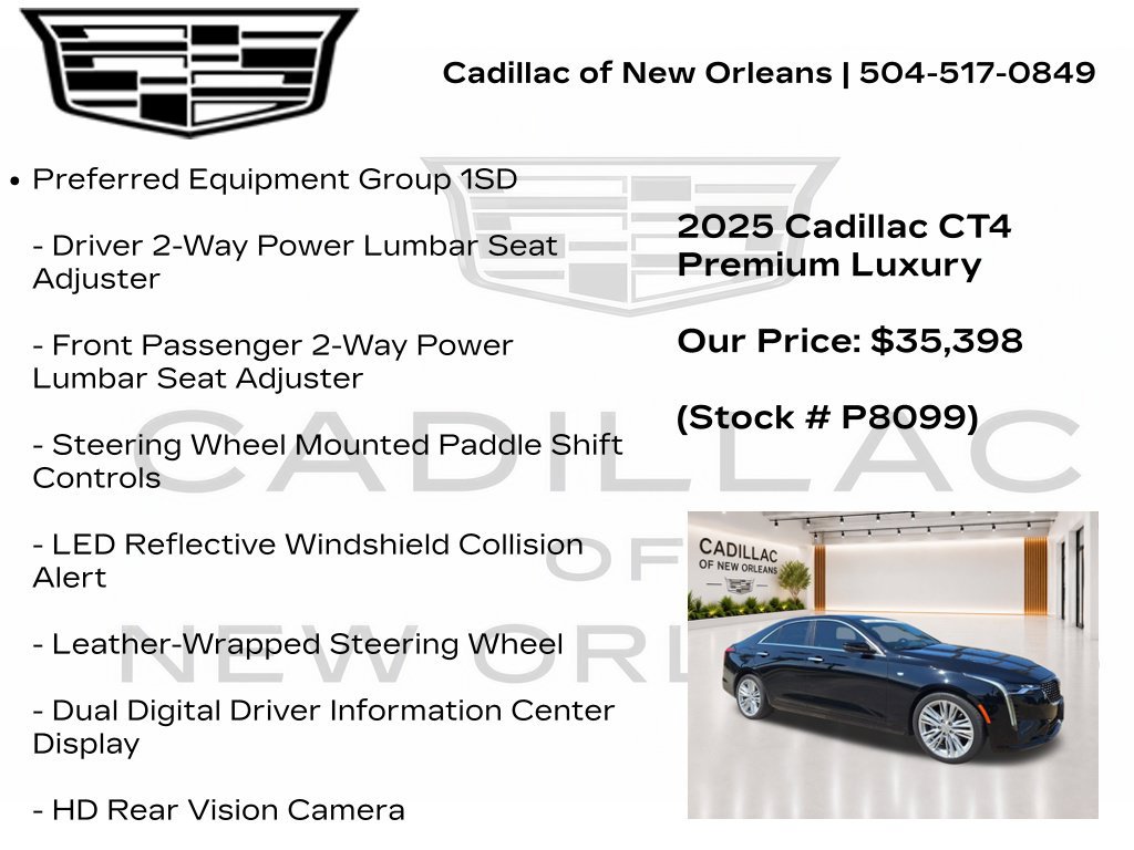 Certified 2025 Cadillac CT4 Premium Luxury w/ Super Cruise Package RWD image 7