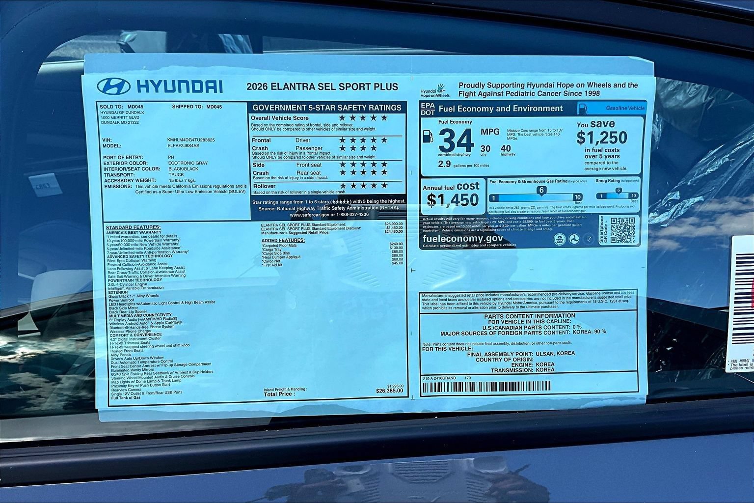 New 2026 Hyundai Elantra SEL Sport FWD image 11