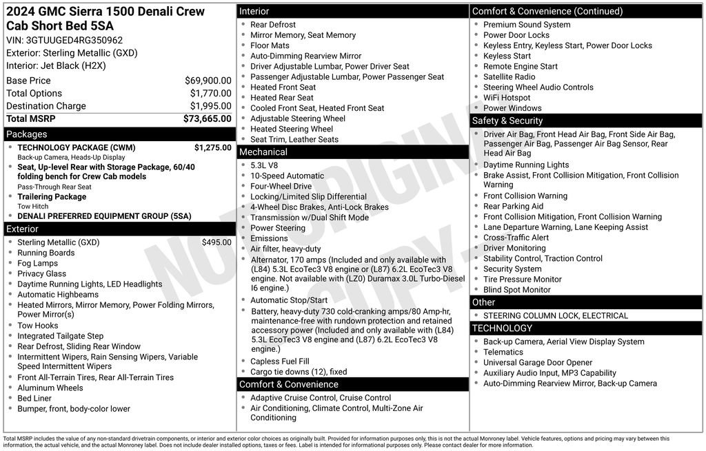 Used 2024 GMC Sierra 1500 Denali w/ Technology Package AWD/4WD image 12