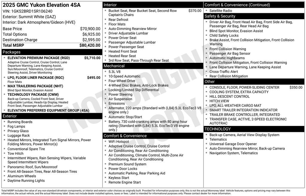 Used 2025 GMC Yukon Elevation w/ Elevation Premium Package image 19