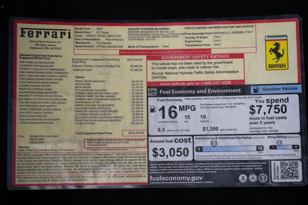 Certified 2020 Ferrari F8 Tributo image 59