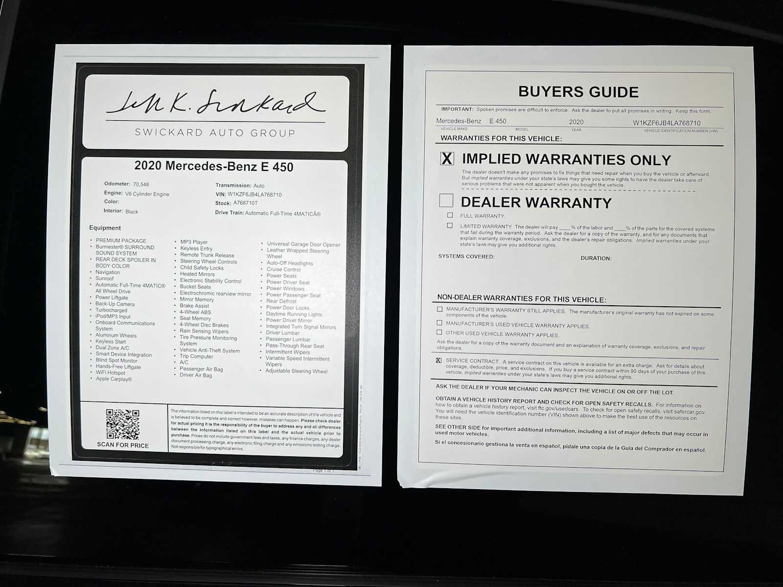 Used 2020 Mercedes-Benz E 450 4MATIC Sedan image 46