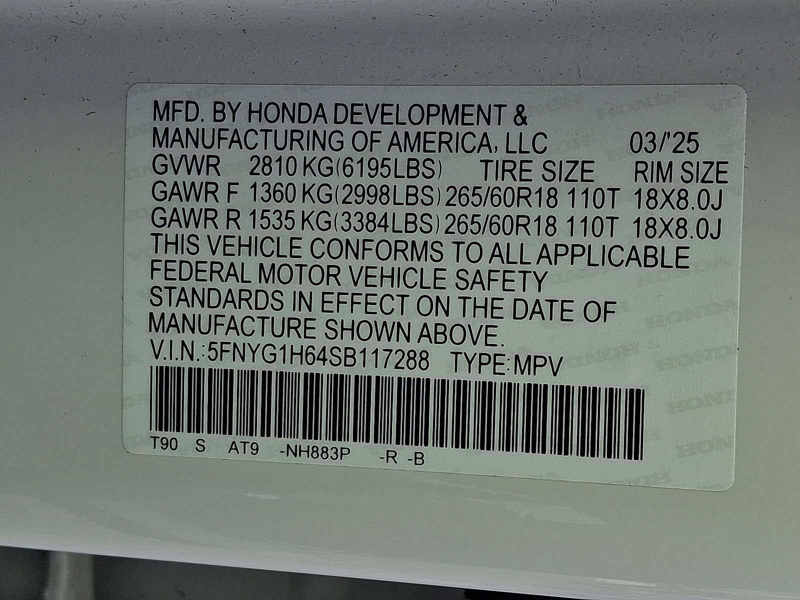 Certified 2025 Honda Pilot TrailSport image 28