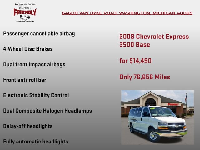 Used 2008 Chevrolet Express 3500 Passenger w/ LT Preferred Equipment Group RWD image 15