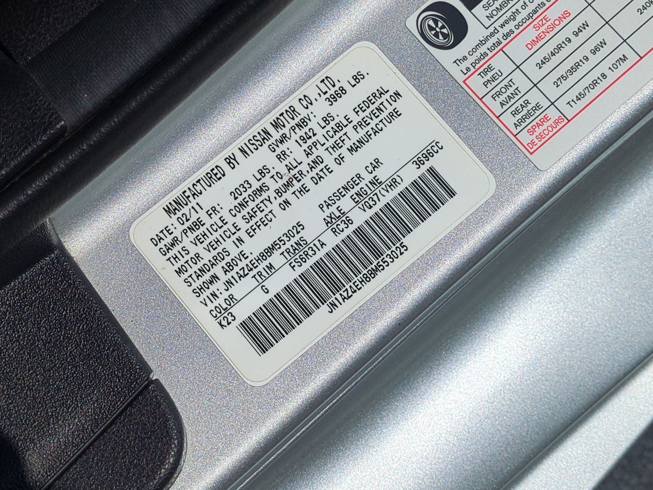 Used 2011 Nissan 370Z Coupe w/ Sport Pkg RWD image 31