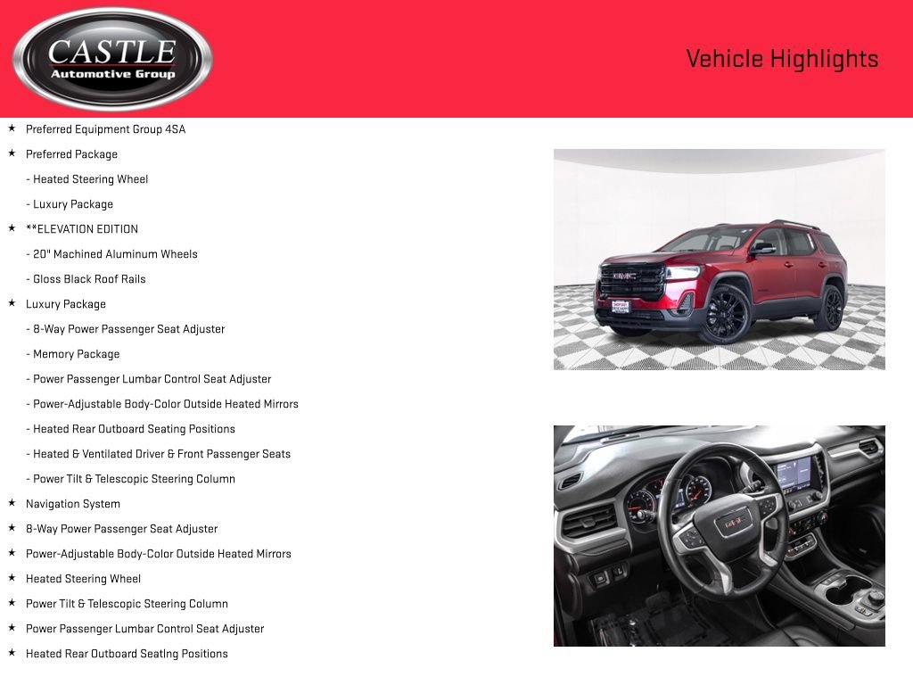 Used 2023 GMC Acadia SLT w/ Elevation Edition AWD/4WD image 3