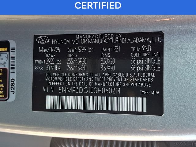 Certified 2025 Hyundai Santa Fe Limited AWD/4WD image 28