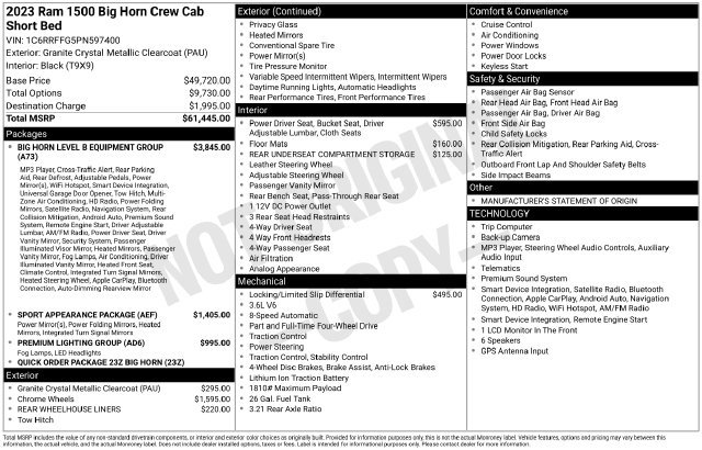 Certified 2023 RAM 1500 Big Horn AWD/4WD image 37
