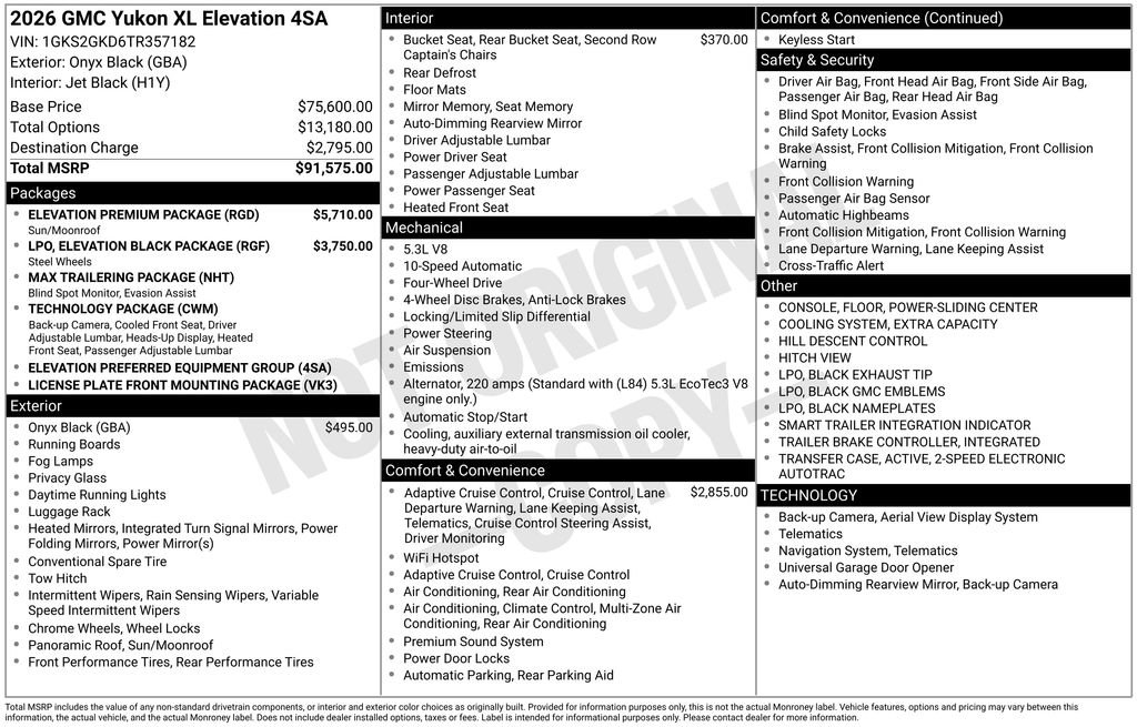 New 2026 GMC Yukon XL Elevation w/ Elevation Premium Package AWD/4WD image 5