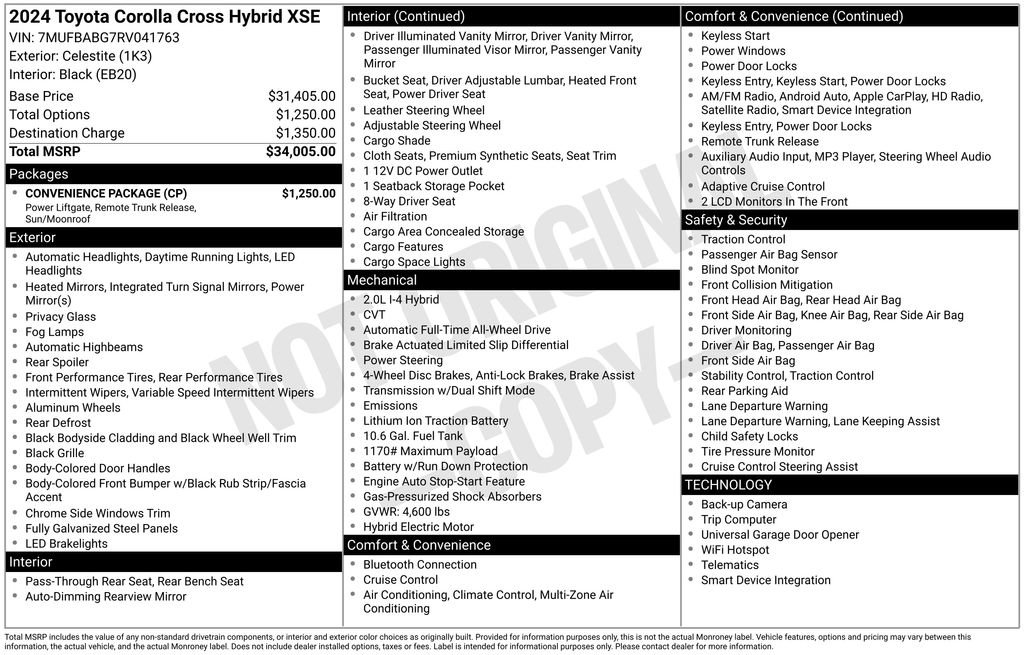 Used 2024 Toyota Corolla Cross XSE w/ Convenience Package image 7