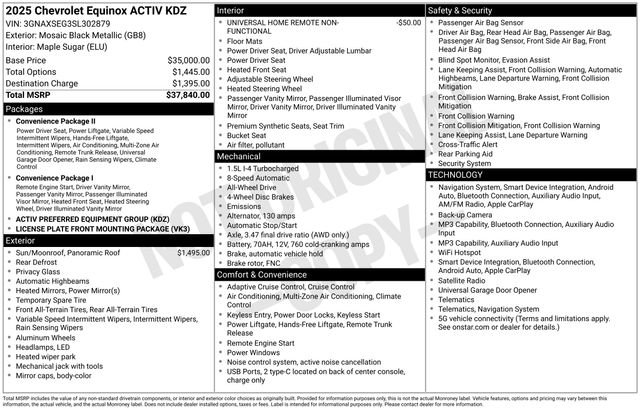 Certified 2025 Chevrolet Equinox ACTIV AWD/4WD image 33
